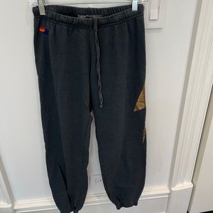 visitor nation gold lightning bolt sweatpants